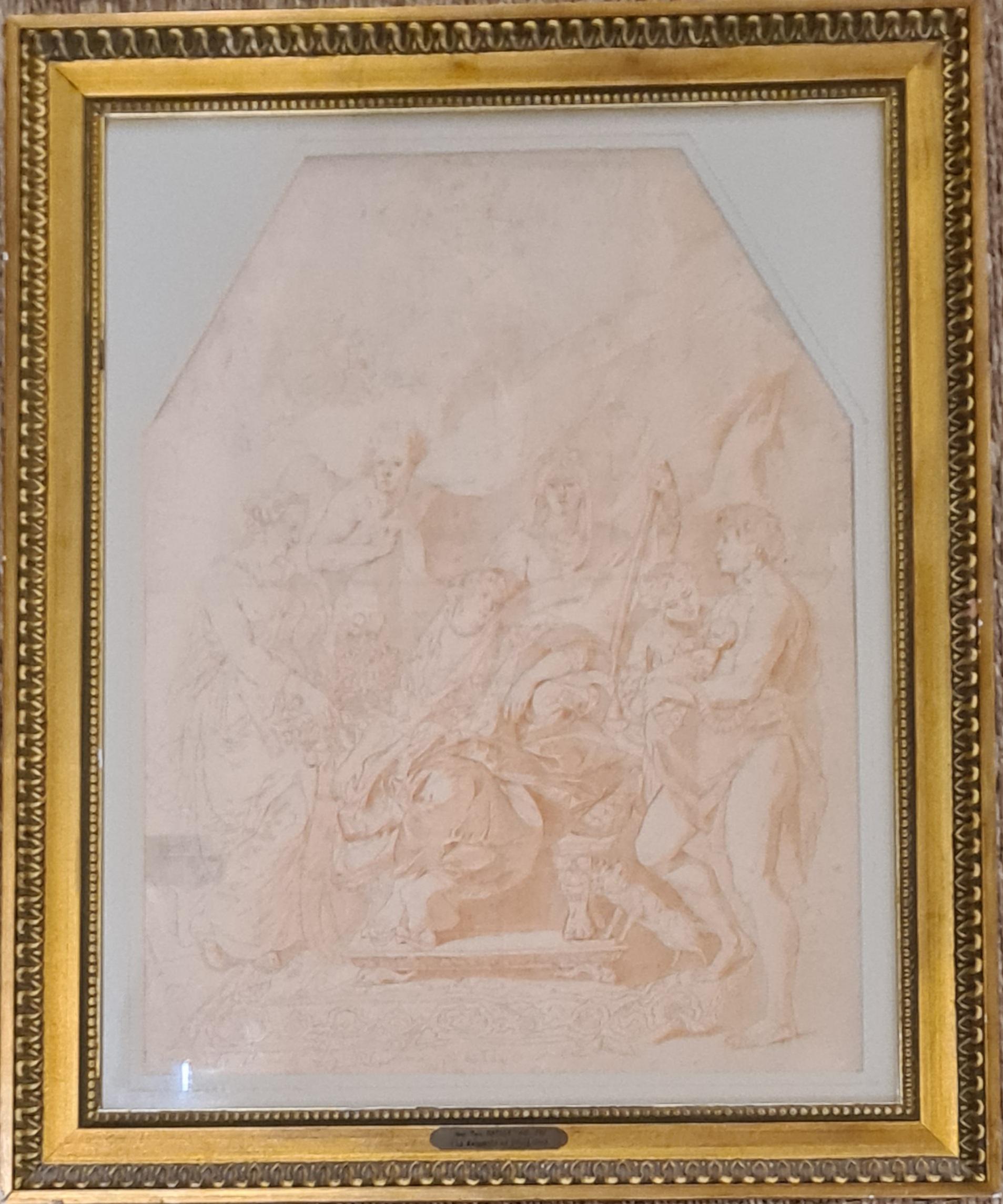 Drawing Sanguine du 18ème siècle, La Naissance de Louis XIII, d'après Rubens. en vente 8