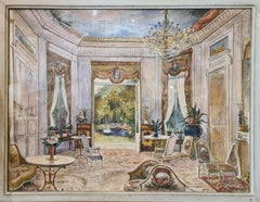 Interior Genre Scene Painting, Le Salon Français.