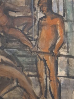 Studio espressionista a guazzo e acquerello per "Alexander e il suo esercito".