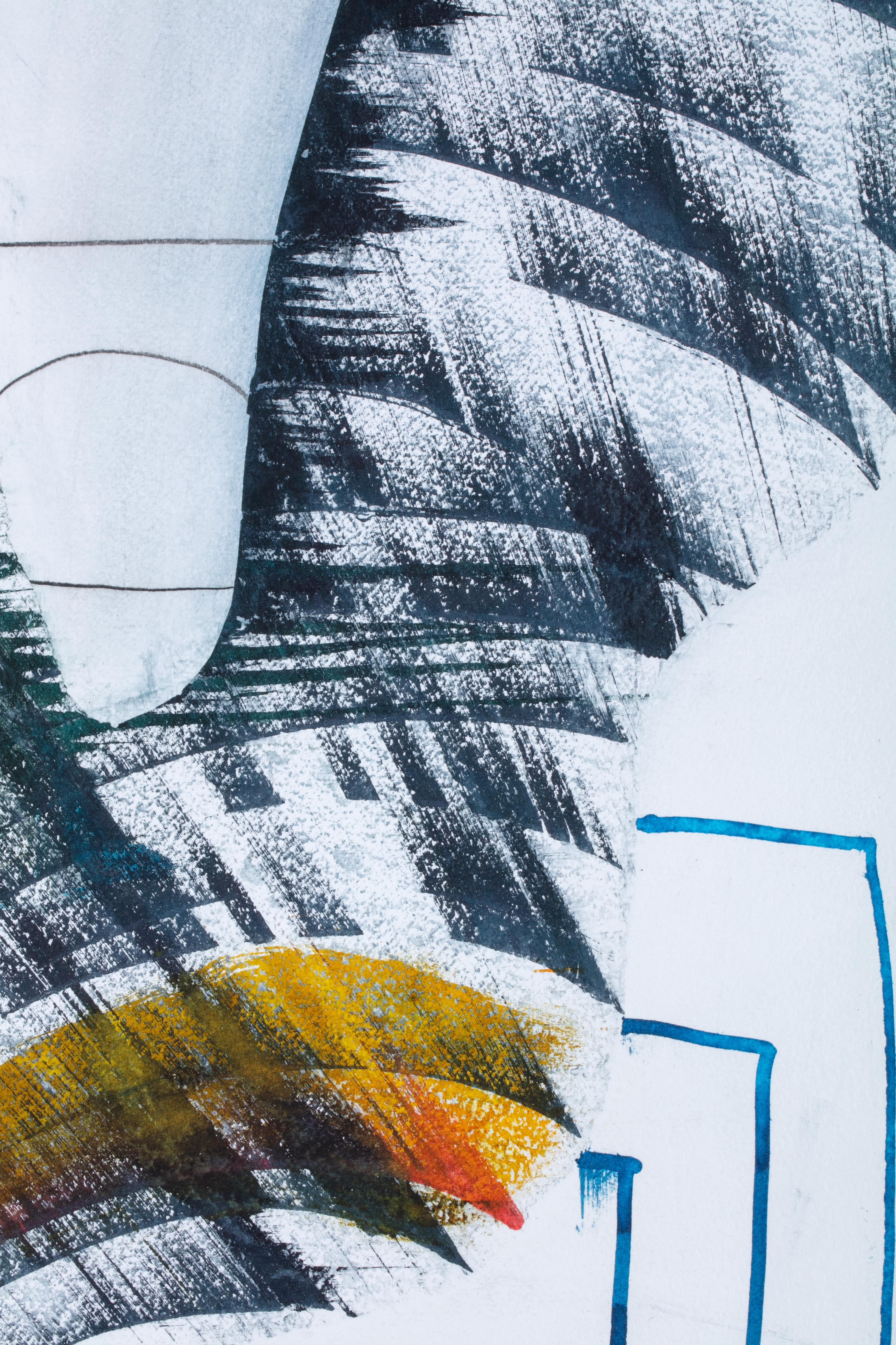 When the Inevitable Happens #3 - Gray Abstract Painting by Peter Manion