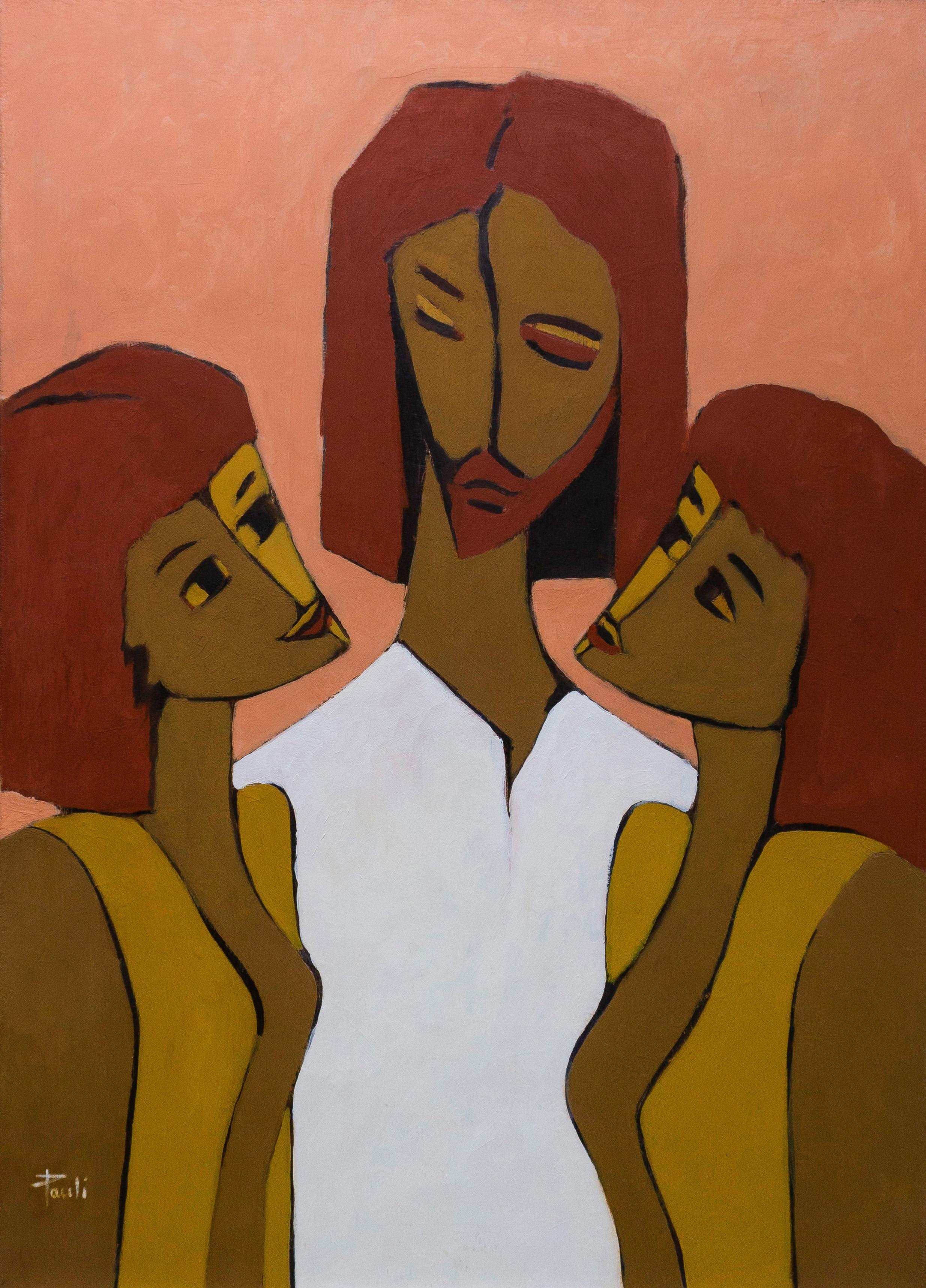 "First words to two women" by Gilbert Pauli - Oil on canvas 