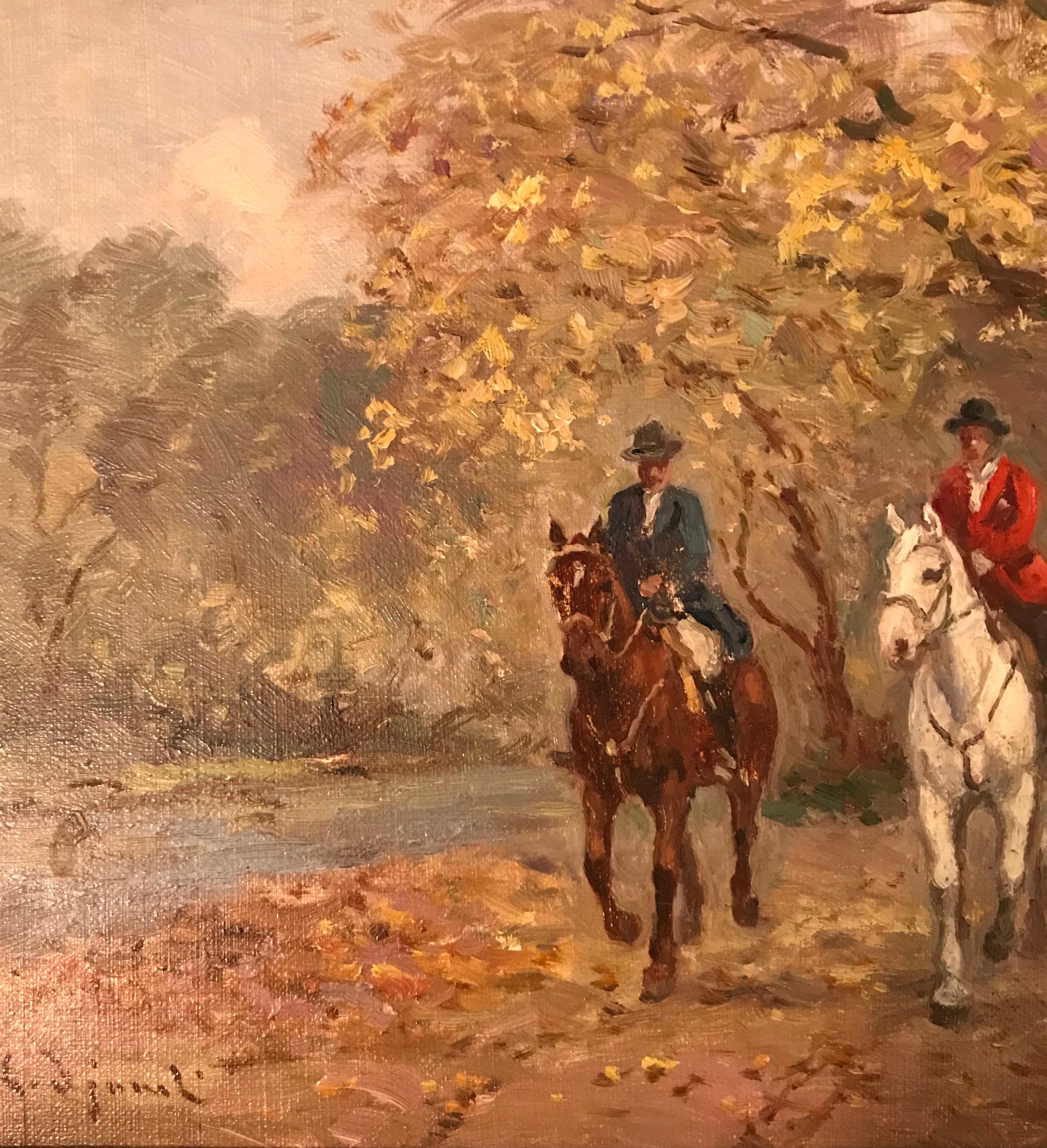 Horse riding - Modern Painting by Georges Djakeli