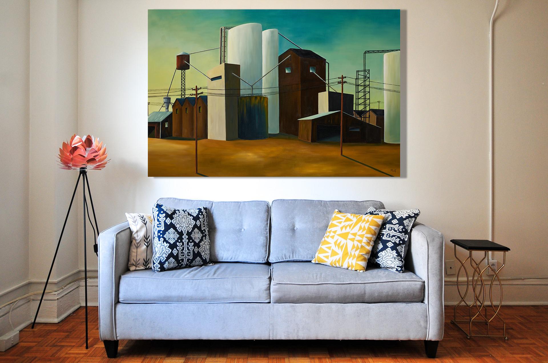 Site industriel - Industrial site - Painting by Pascale Badaf