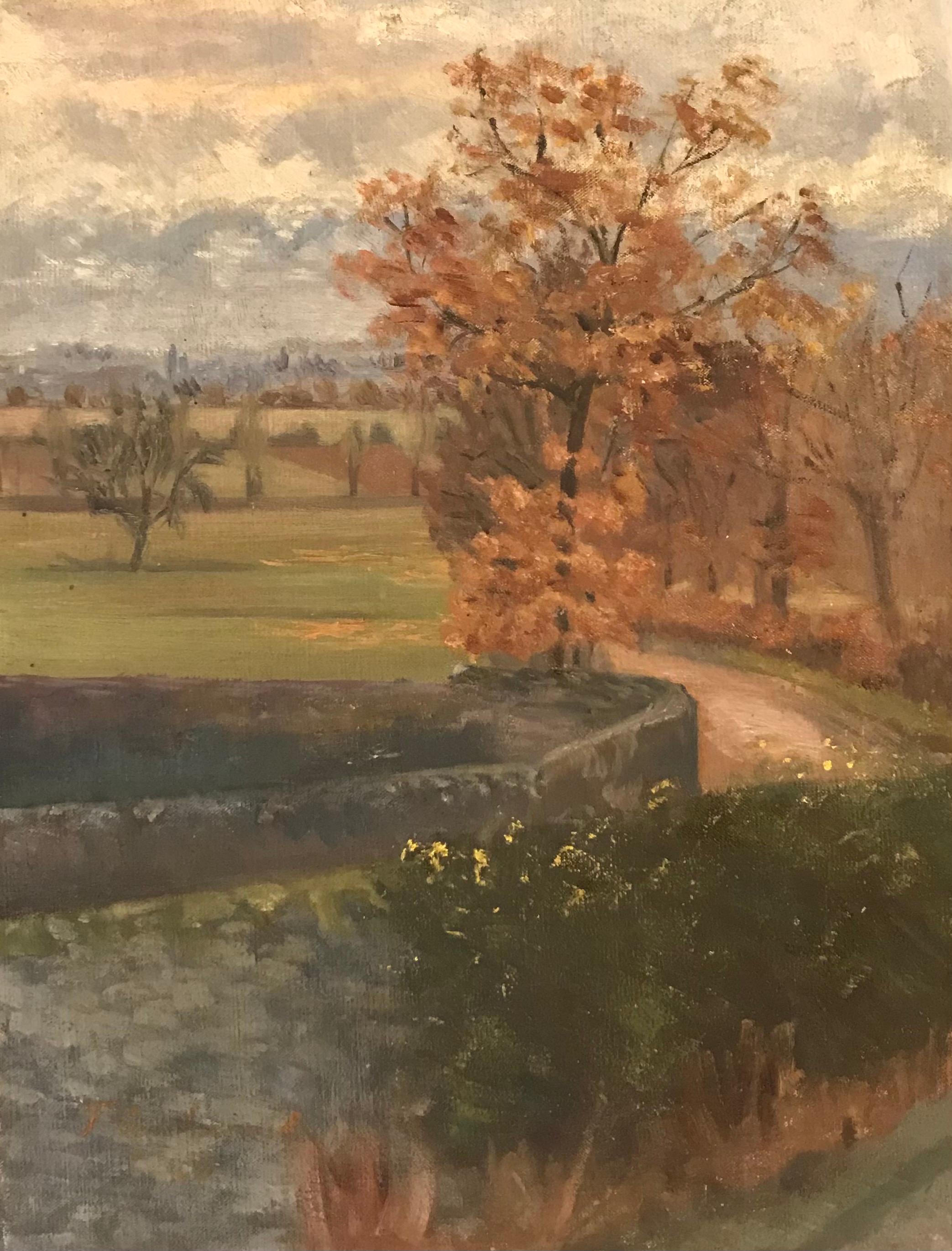 Fanny Archinard Landscape Painting - Paysage de campagne à Troinex, Genève - Country landscape in Troinex, Geneva