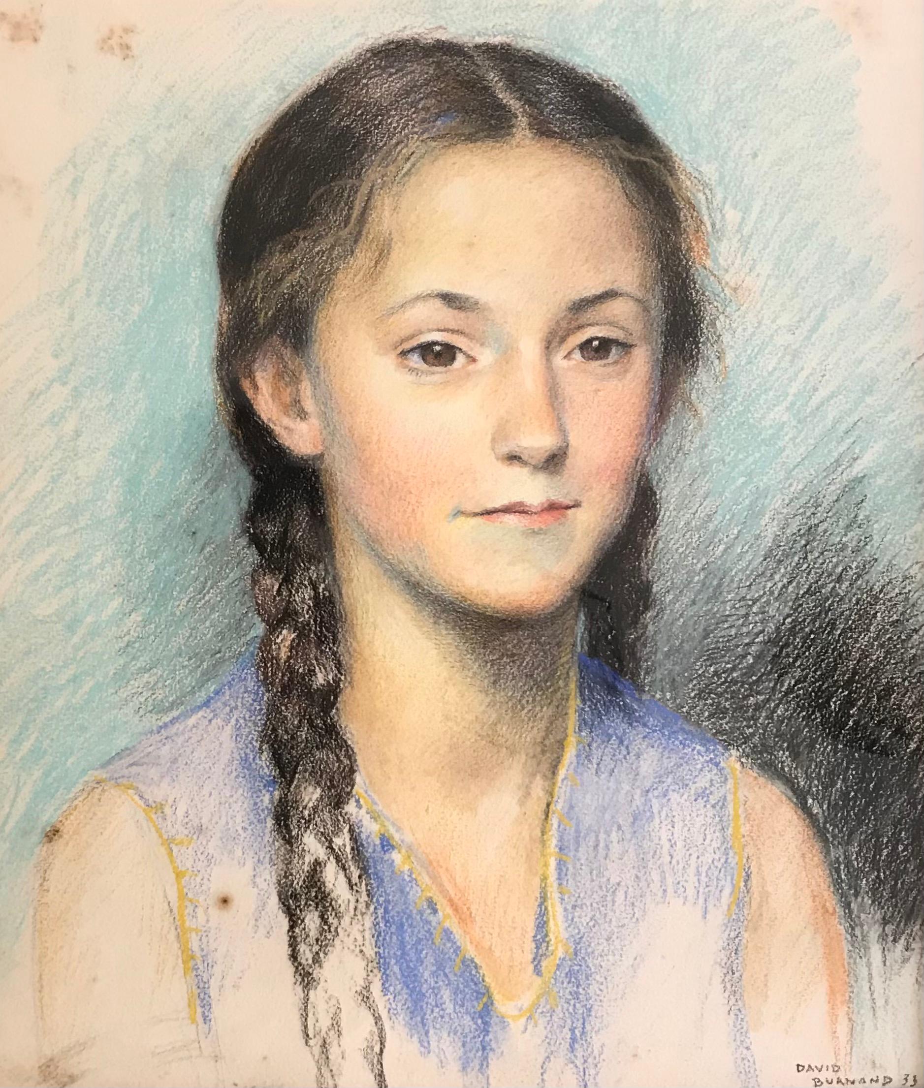 Portrait of a young girl - Art by David Arnold Burnand