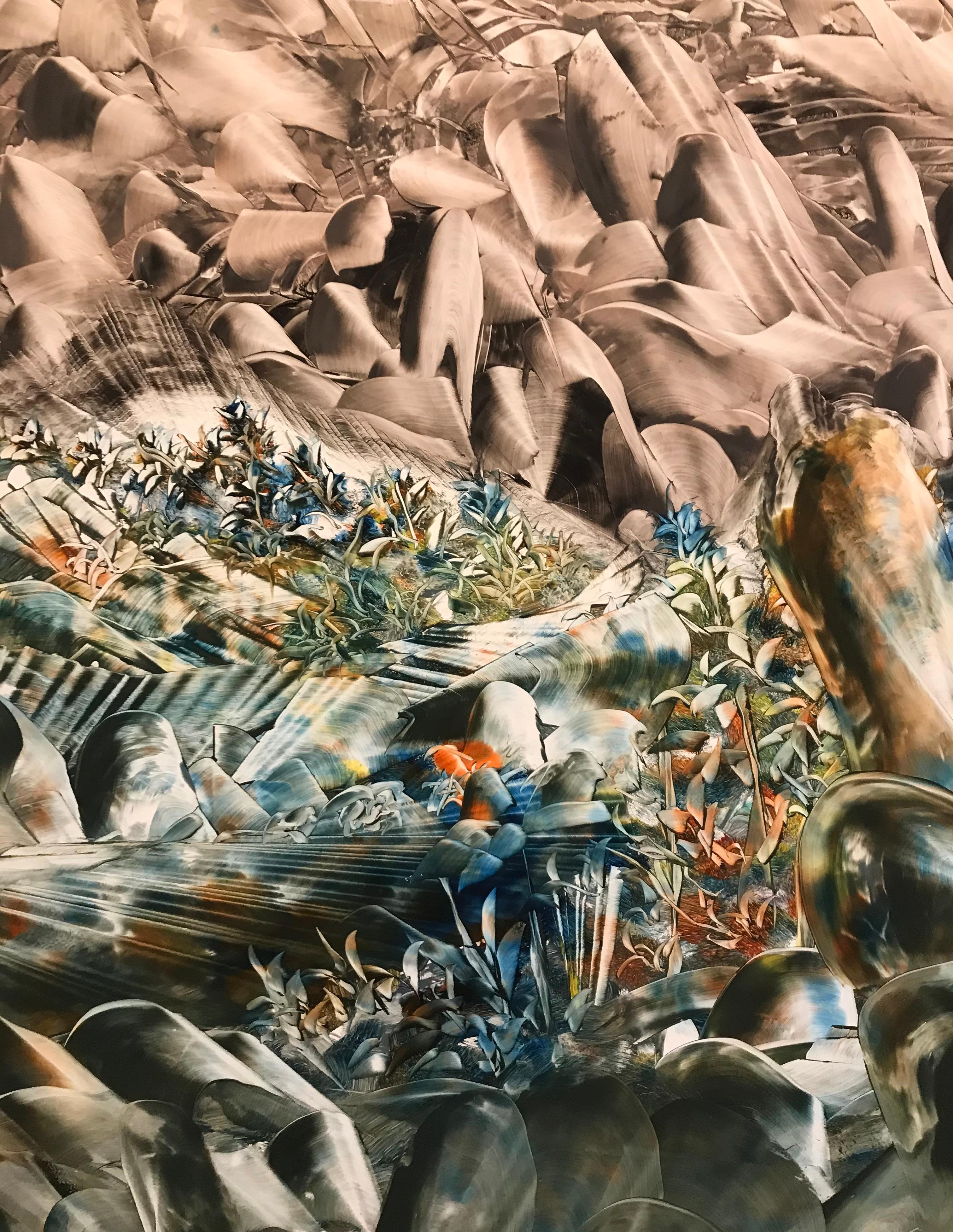 Lake landscape - Surrealist Painting by Angelo Donadoni