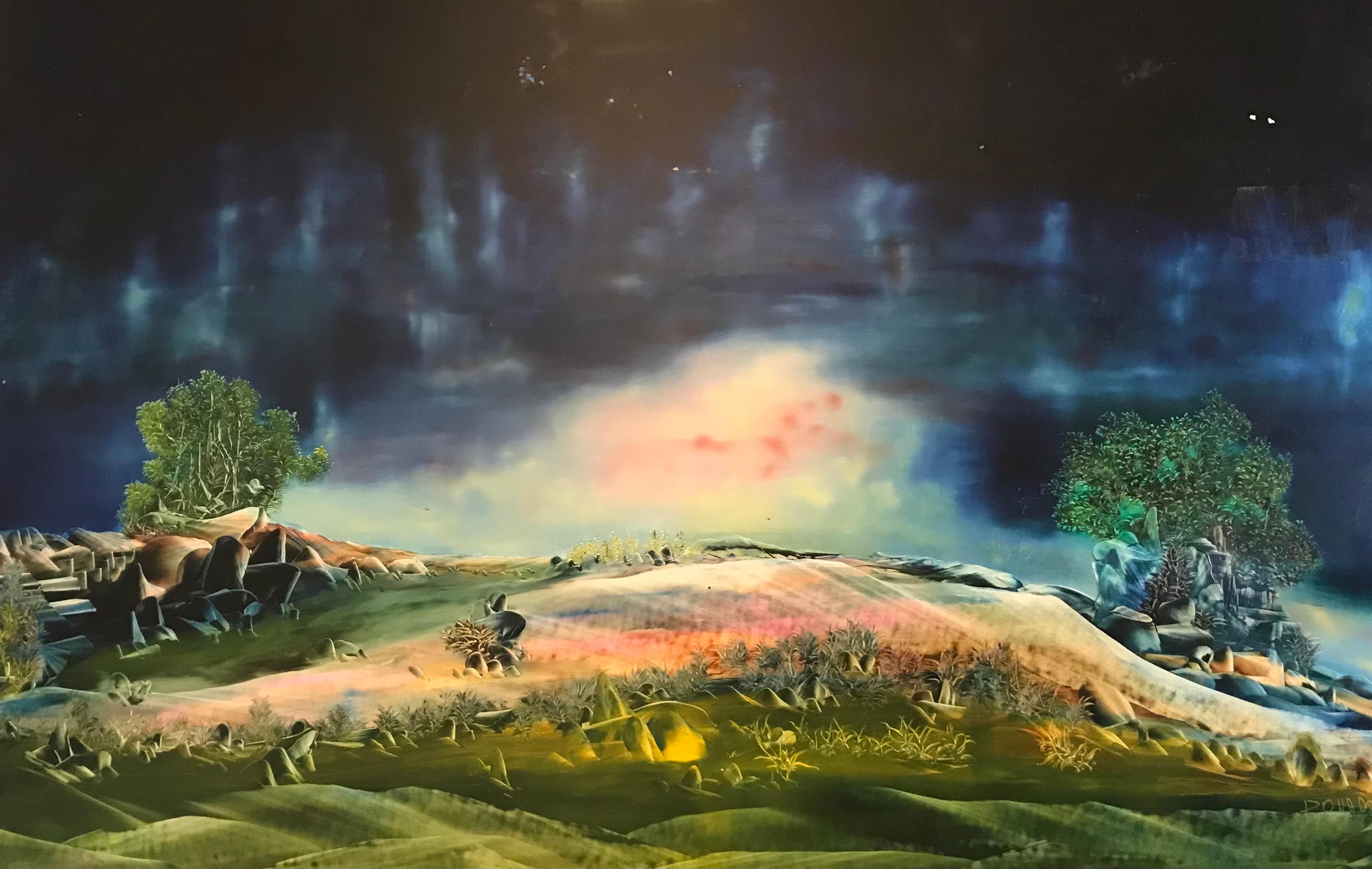 Angelo Donadoni Abstract Painting - Aurora borealis