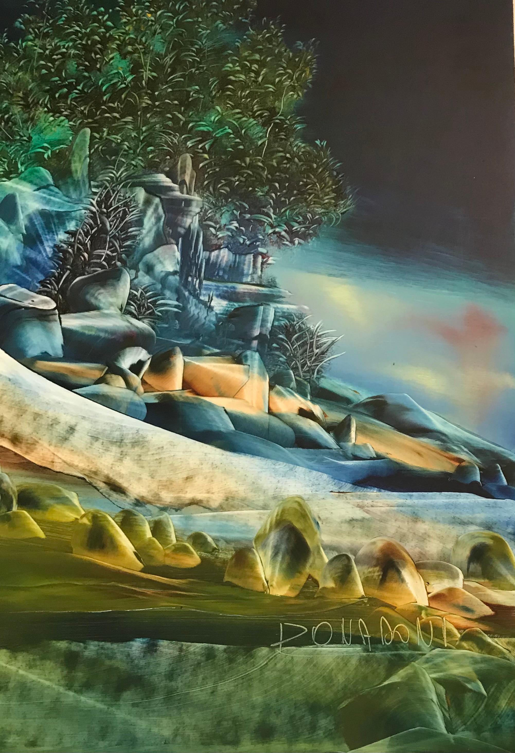 Aurora borealis - Surrealist Painting by Angelo Donadoni