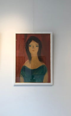 « My wife's portrait » (Mon épouse) par Alexandre Rochat - Gouache