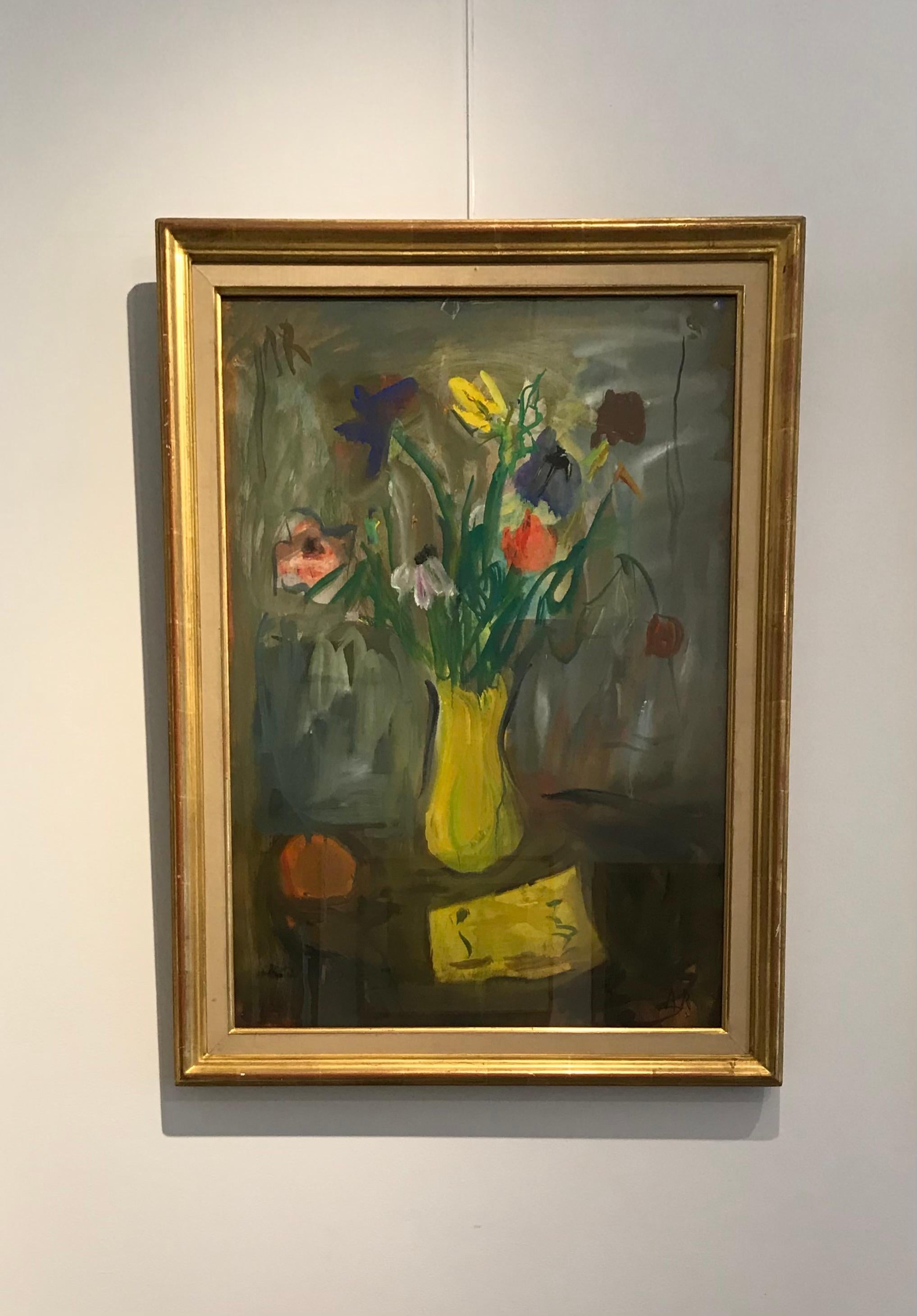 Spring bouquet of flowers - Painting by Alexandre Rochat