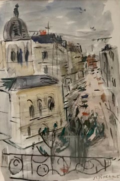 Paysage urbain d'Alexandre Rochat - Gouache