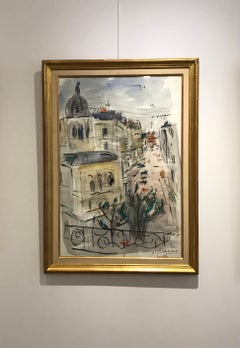 Paysage urbain d'Alexandre Rochat - Gouache