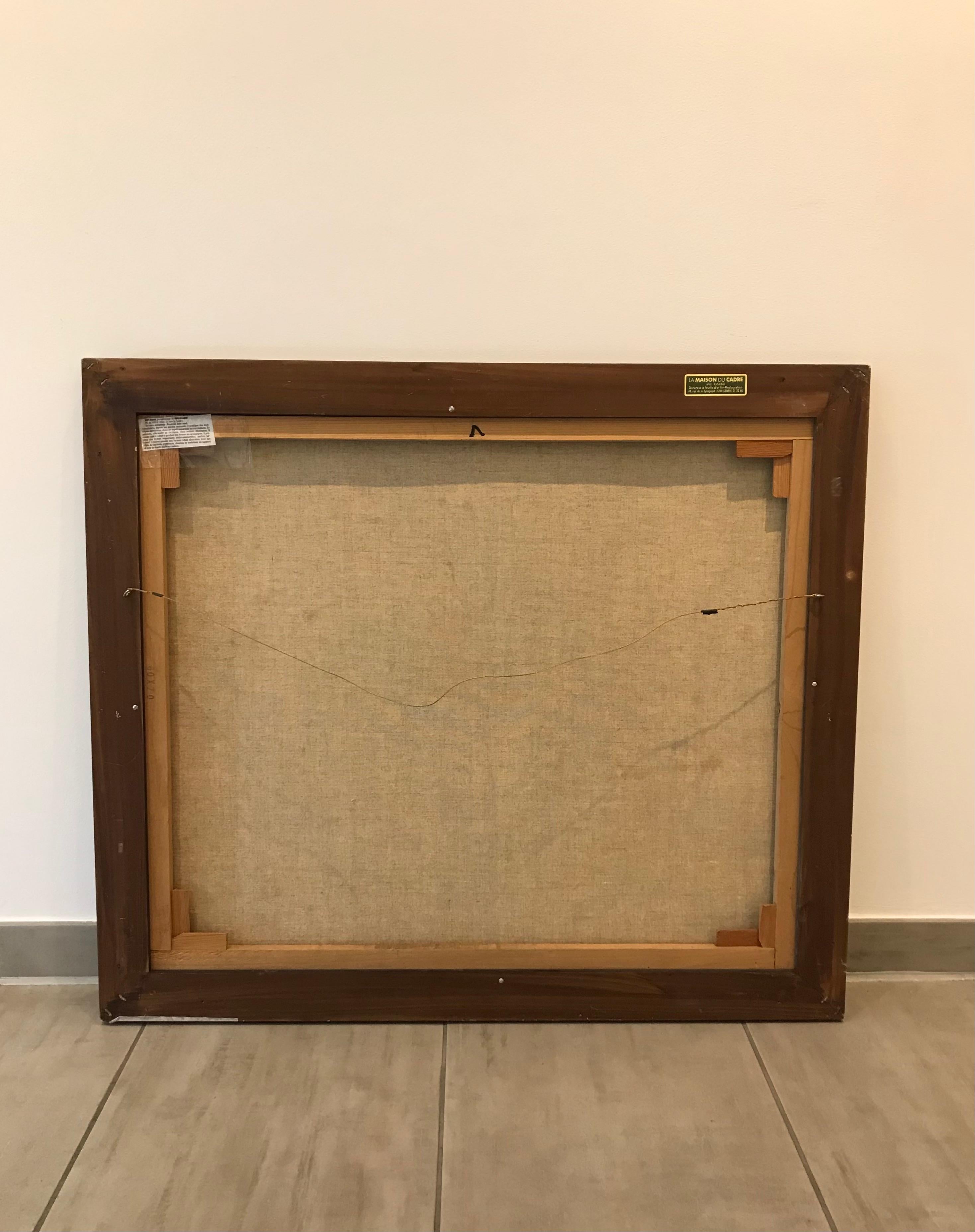 Komposition von Franz Stirnimann - Öl auf Leinwand 60x71 cm im Angebot 7