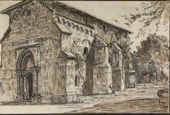 "Commandery of Corsier, Geneva" by Barthélémy Marc Bodmer - Charcoal