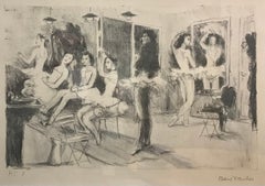 Dance school by Benjamin II Vautier - Drawing 33x46 cm