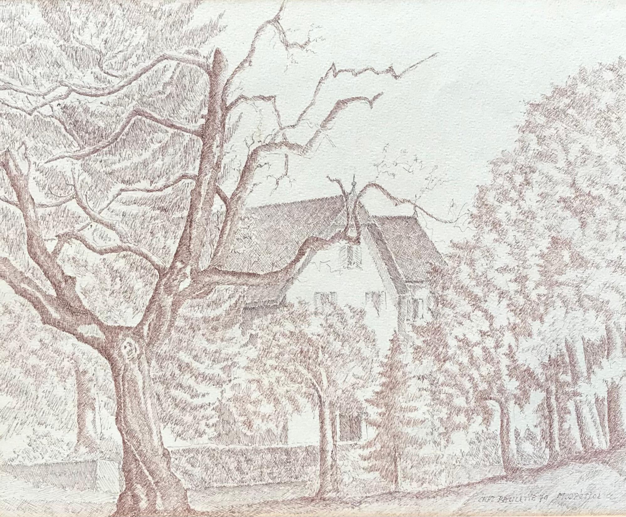 Bei Paulette von M. Opériol - Zeichnung 32x41 cm