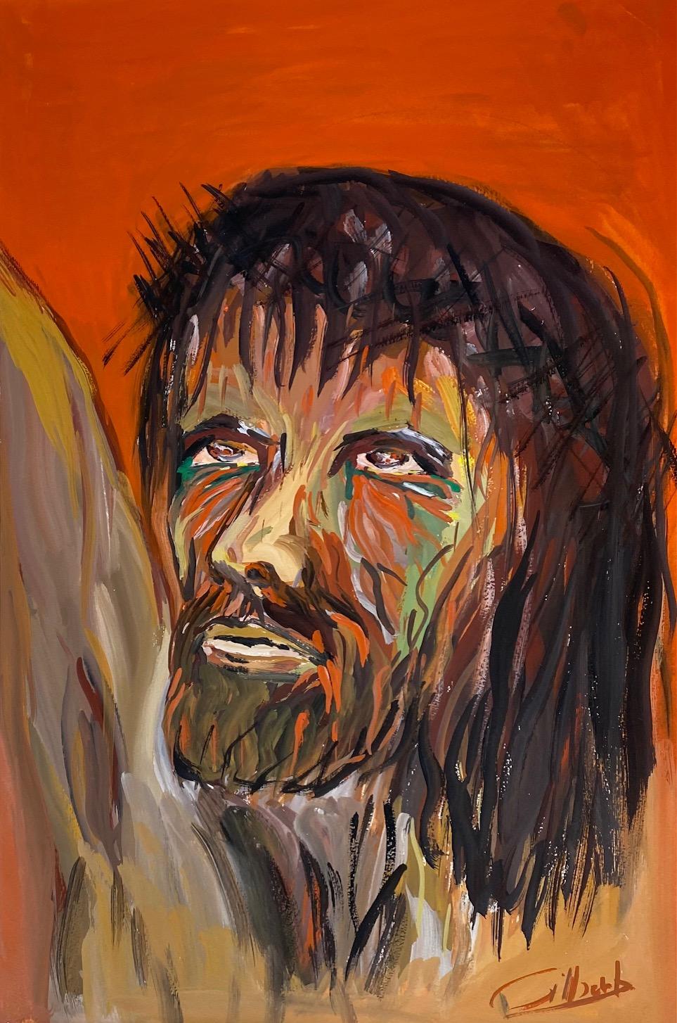 Christus par Gilbert Pauli - Gouache sur papier 31x45 cm