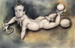 Surrealistische Komposition von José Gerson n°3 - Pastell auf Papier 45x69 cm