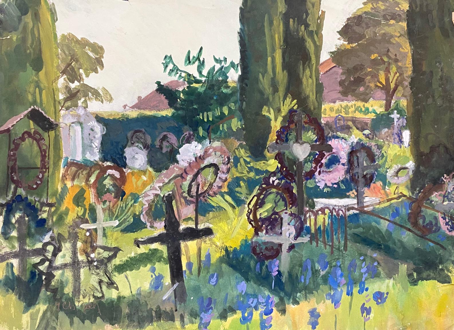 Graveyard by Isaac Charles Goetz - Gouache on paper 39x53 cm