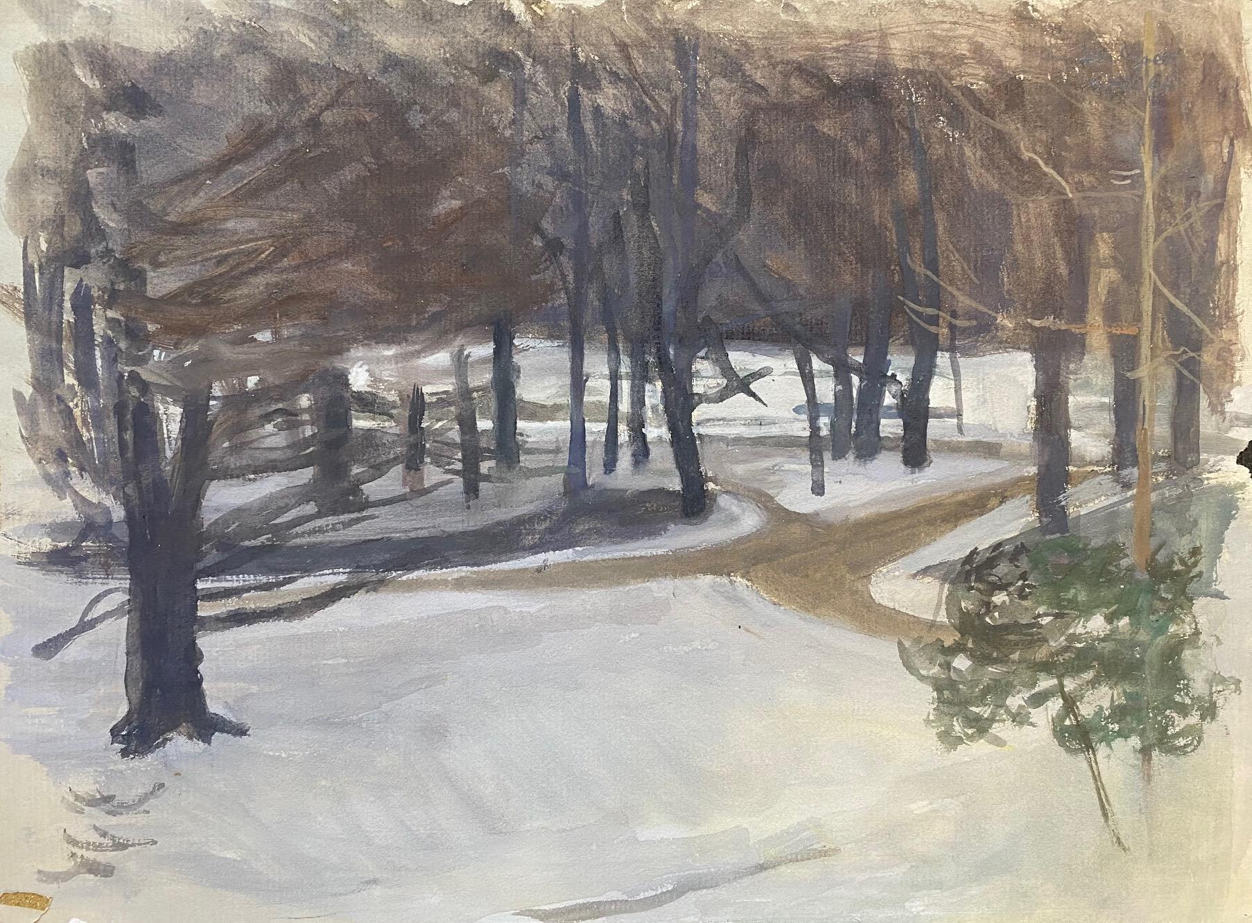 Isaac Charles Goetz Landscape Art - Snowy undergrowth