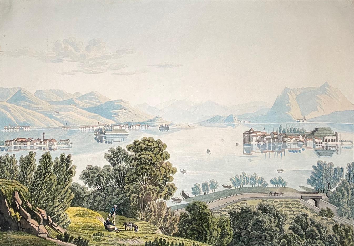 Landscape Art di Unknown - Paesaggio lacustre - Acquatinta 20x28 cm