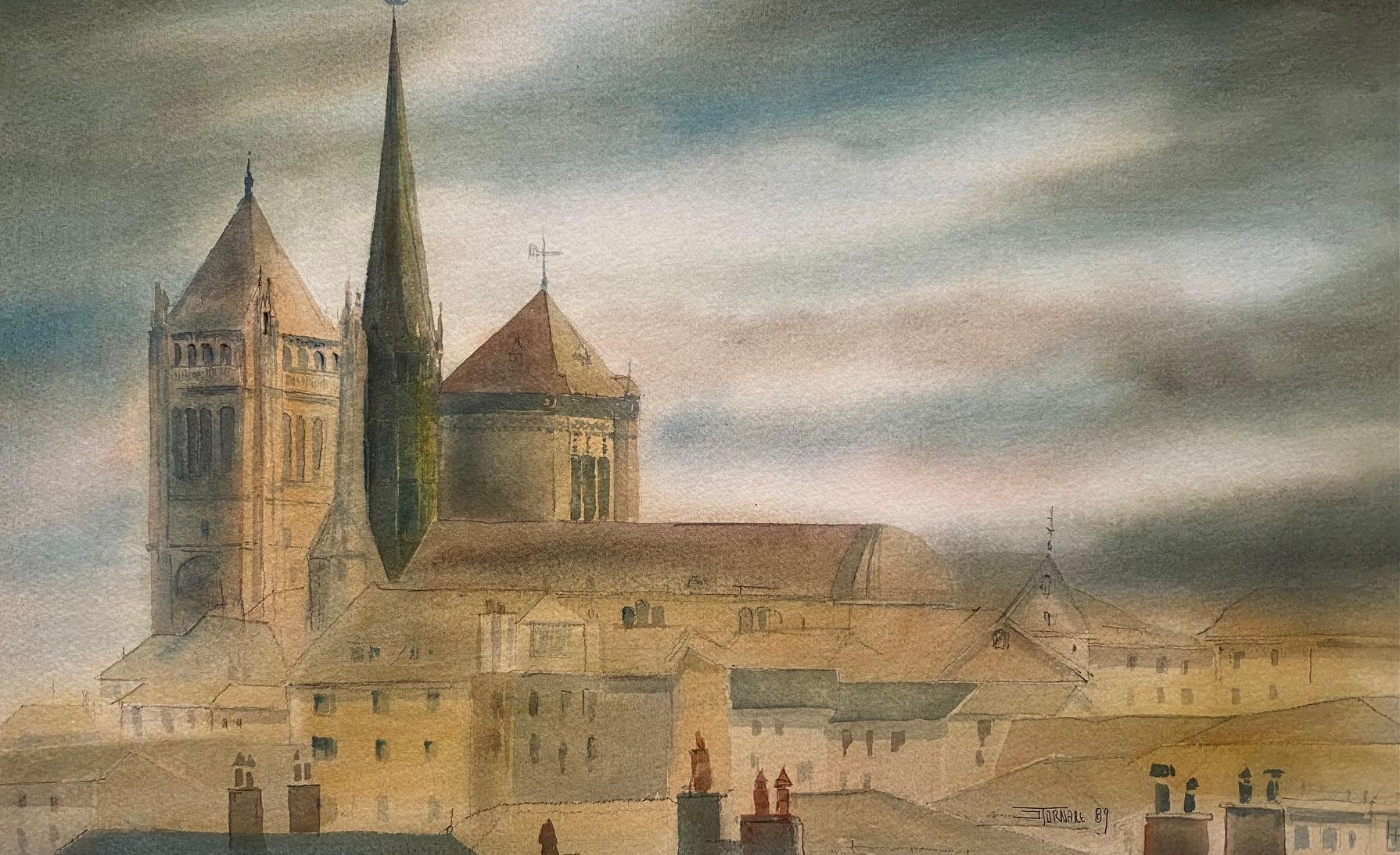 Watercolor on paper sold with frame 
Total size with frame 69x88 cm
Jacques Tornare is a contemporary artist born in Switzerland and watercolor specialist. 