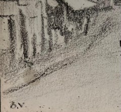 Carriage to the Church by Benjamin II Vautier - Graphite on paper - 20x15 cm