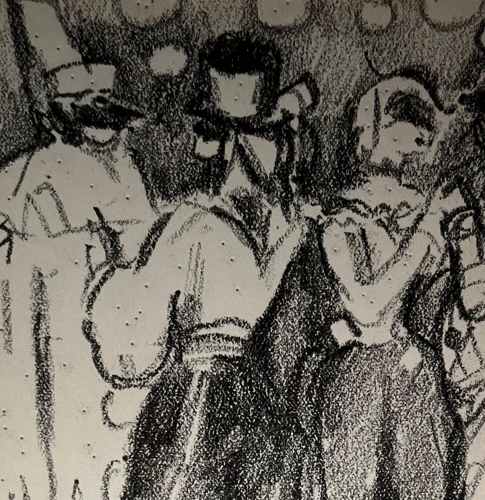 Meeting by Benjamin II Vautier - Graphite on paper - 21x15 cm For Sale 2