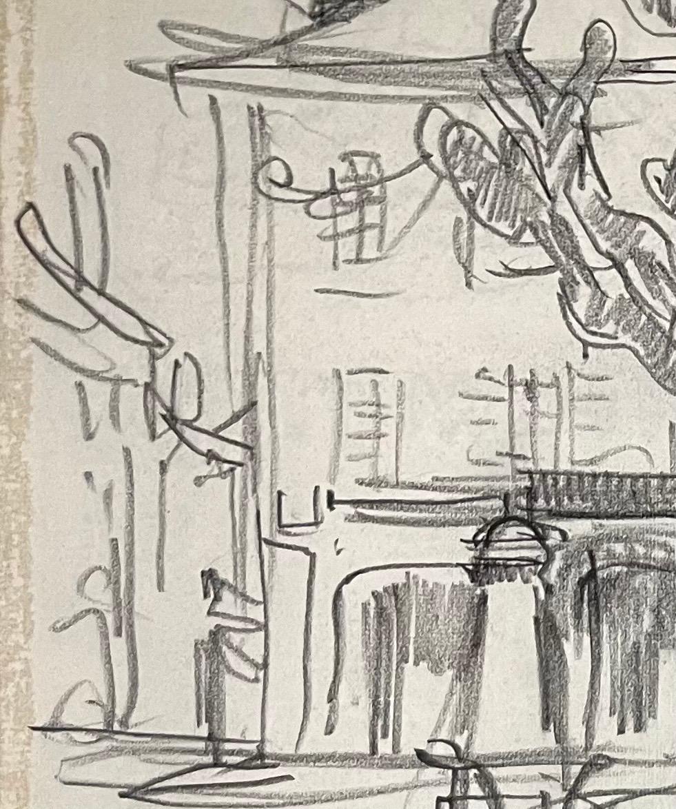 The Buvette by Benjamin II Vautier - Graphite on paper - 19x21 cm For Sale 2