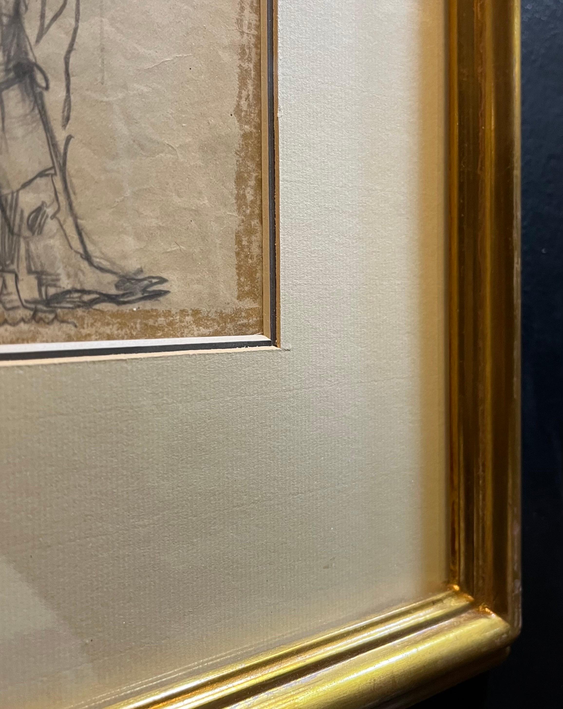 Duel Between Gentlemen by Benjamin II Vautier - Graphite on paper - 26.5x21 cm For Sale 6