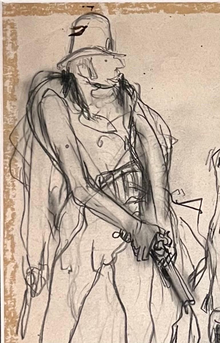 Duel Between Gentlemen by Benjamin II Vautier - Graphite on paper - 26.5x21 cm For Sale 1