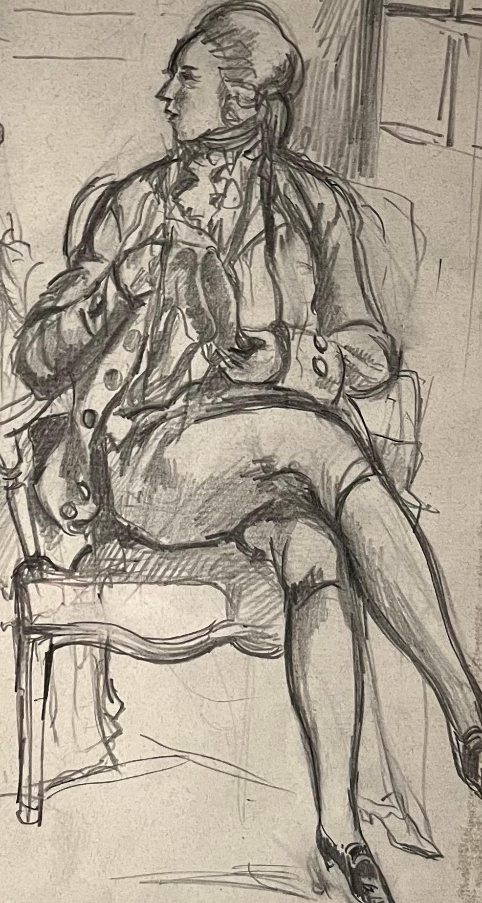 Listening N°2 di Benjamin II Vautier - Grafite su carta - 26,5x21 cm in vendita 3