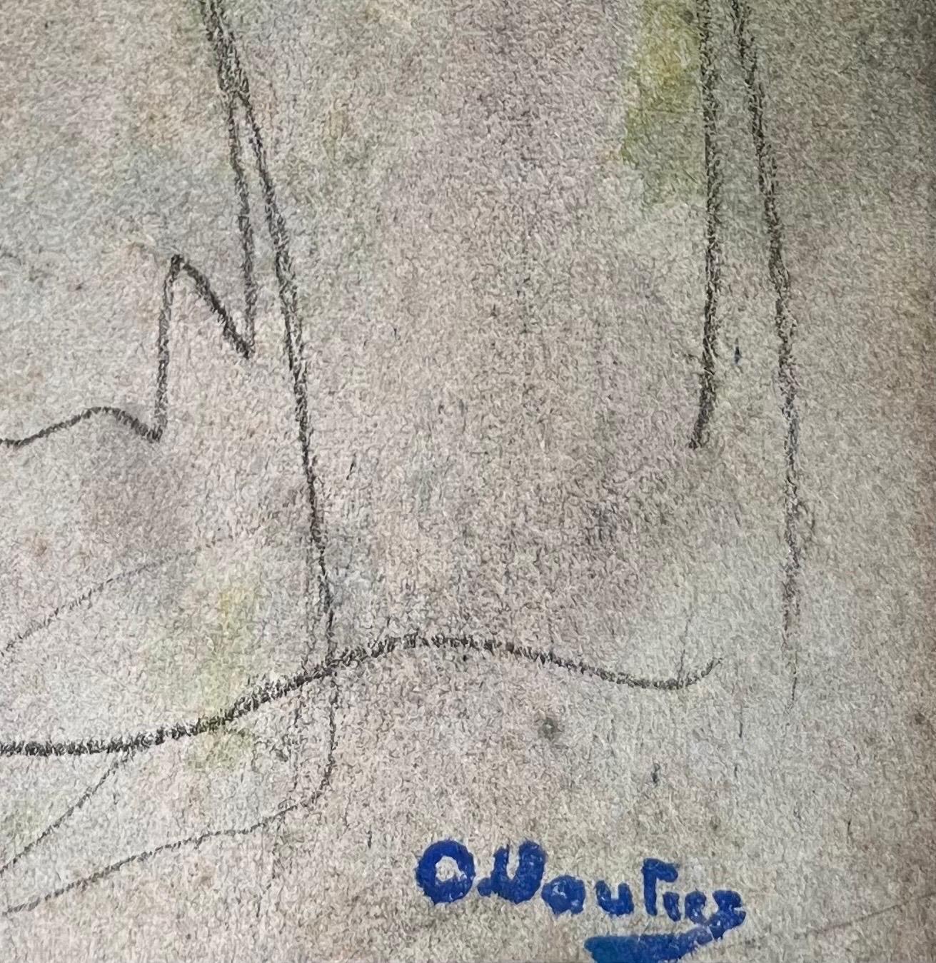Ritratto di coppia di Otto Vautier - Grafite su carta - 25x18 cm in vendita 2