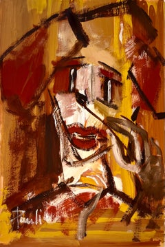 "Curling" by Gilbert Pauli - Gouache on Paper - 48x32 cm