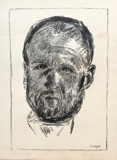 Antique Portrait of a man by Hans Berger - Pastel on paper 37x50 cm