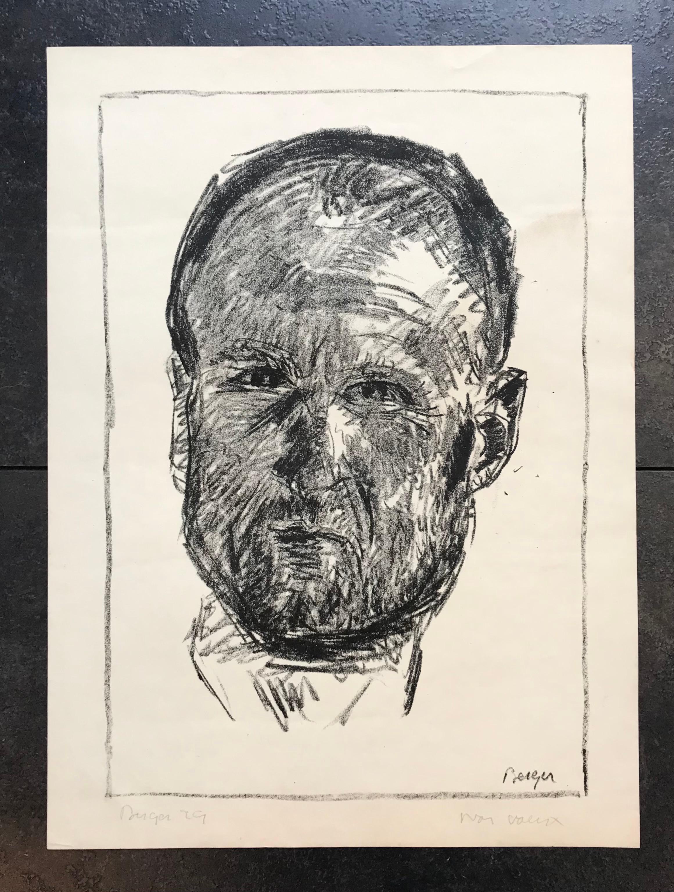 Porträt eines Mannes von Hans Berger - Pastell auf Papier 37x50 cm im Angebot 1