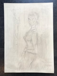 Robe de soirée Henri Fehr - Croquis 50x70 cm