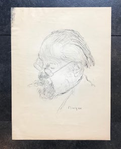 Portrait of a man by Hans Berger - Drawing 38x50 cm