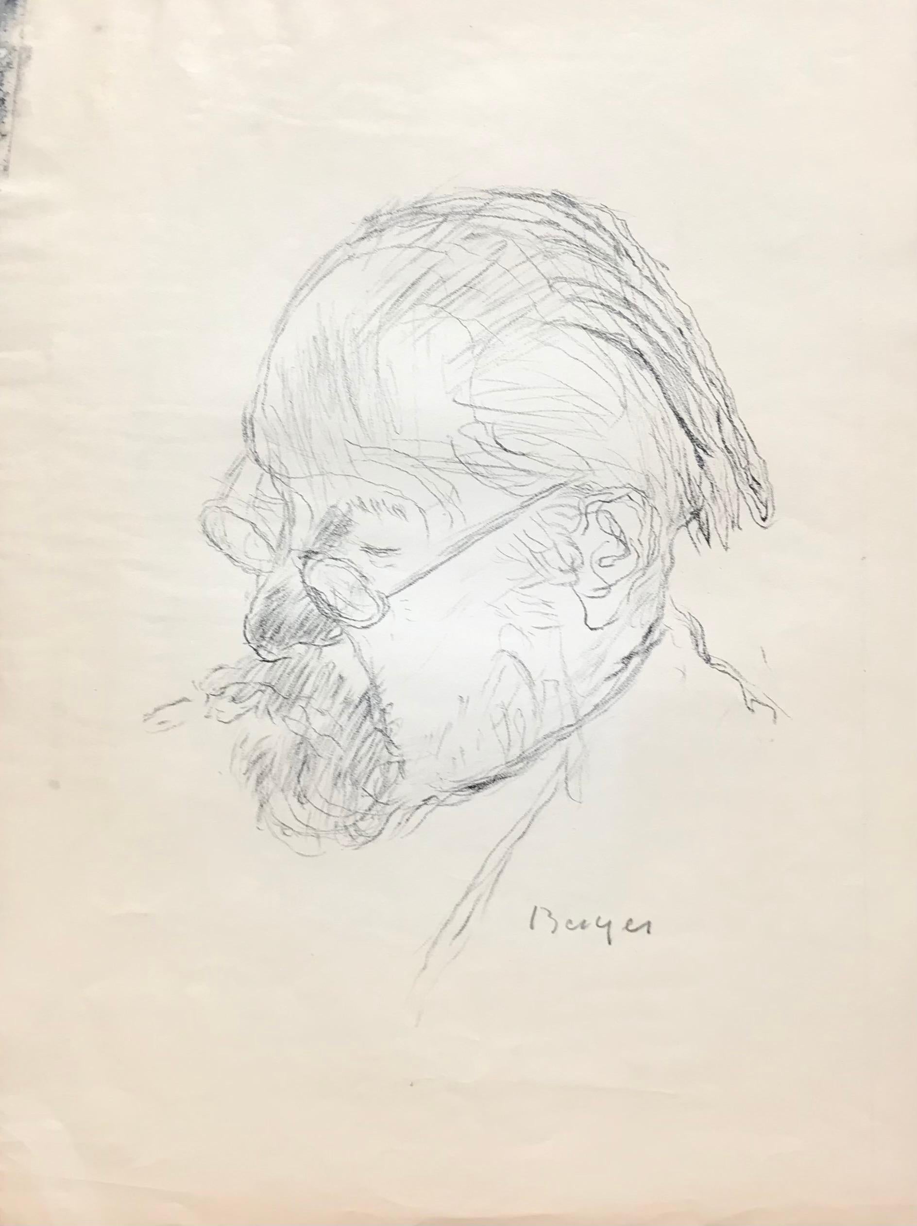 Portrait d'un homme par Hans Berger - Dessin 38x50 cm