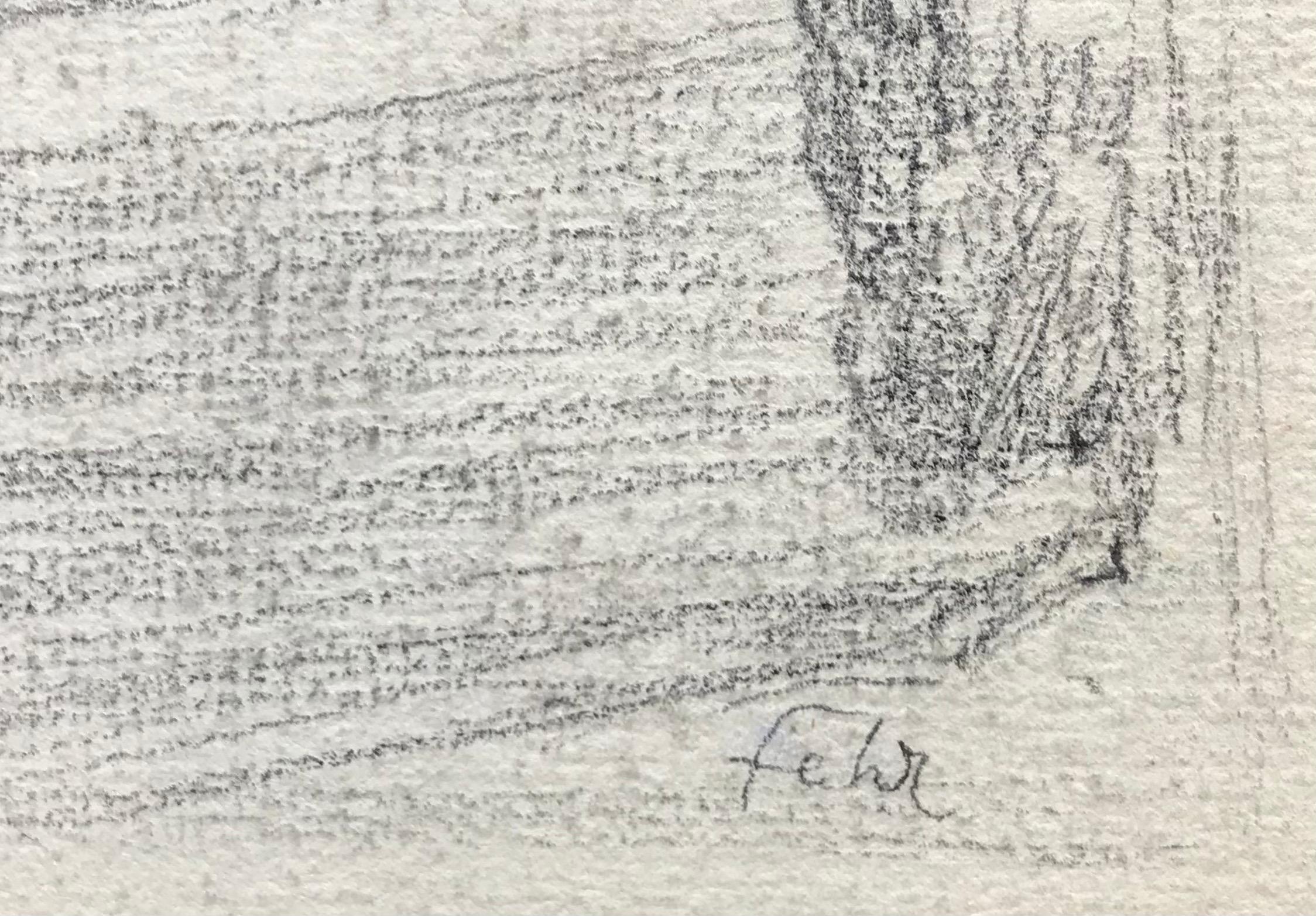 Landscape by Henri Fehr - Drawing 20x30 cm For Sale 2