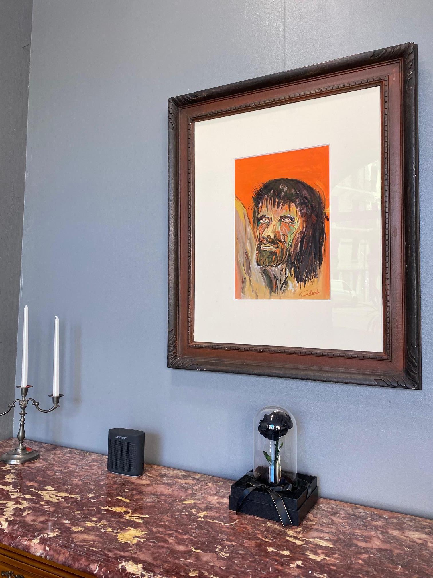 Christus by Gilbert Pauli - Gouache on paper 31x45 cm For Sale 1