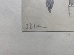 At the market by Jean Ducommun - Drawing 30x42 cm