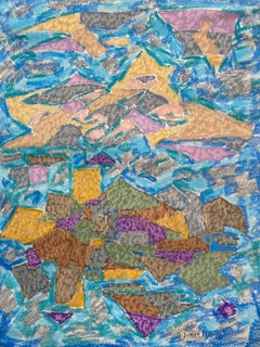 composition abstraite de Julien Dinou - Pastel sur papier 64x49 cm