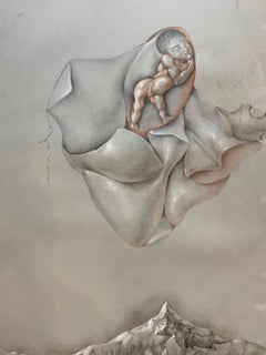 Surrealist composition of José Gerson n°1 - Drawing 67x46 cm