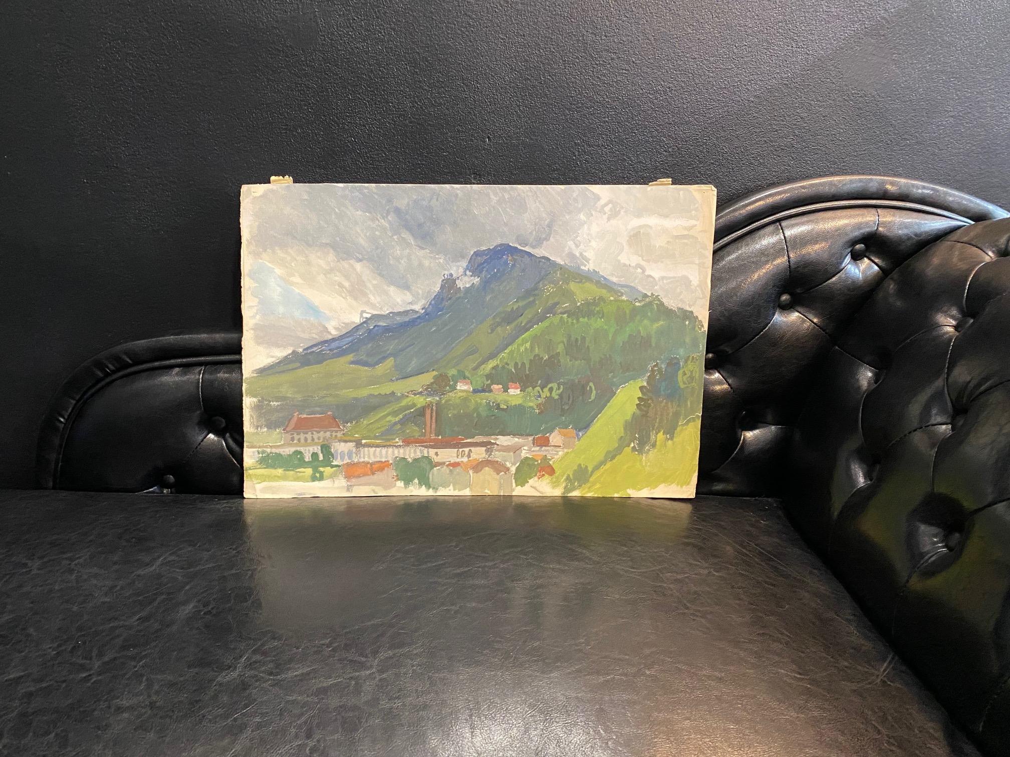 The valley von Charles Goetz - Aquarell 36x54 cm (Moderne), Art, von Isaac Charles Goetz