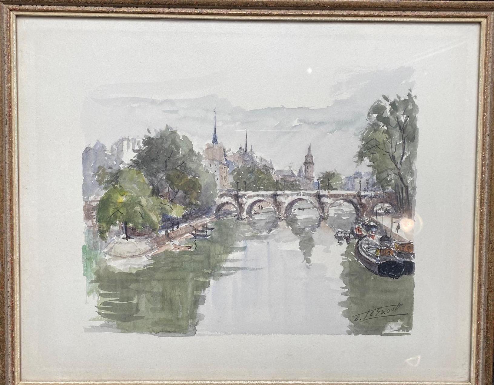 Emile Lesaout is a French artist born in 1926
The watercolor is sold with frame 
Wooden frame with glass size 32x40 cm