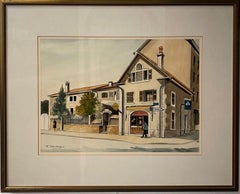 René Zwahlen Aquarell - "Petit Saconnex" Ort, Genf.