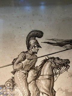 Galloping- Reiter von Carle Vernet - Zeichnung auf Papier 25x30 cm