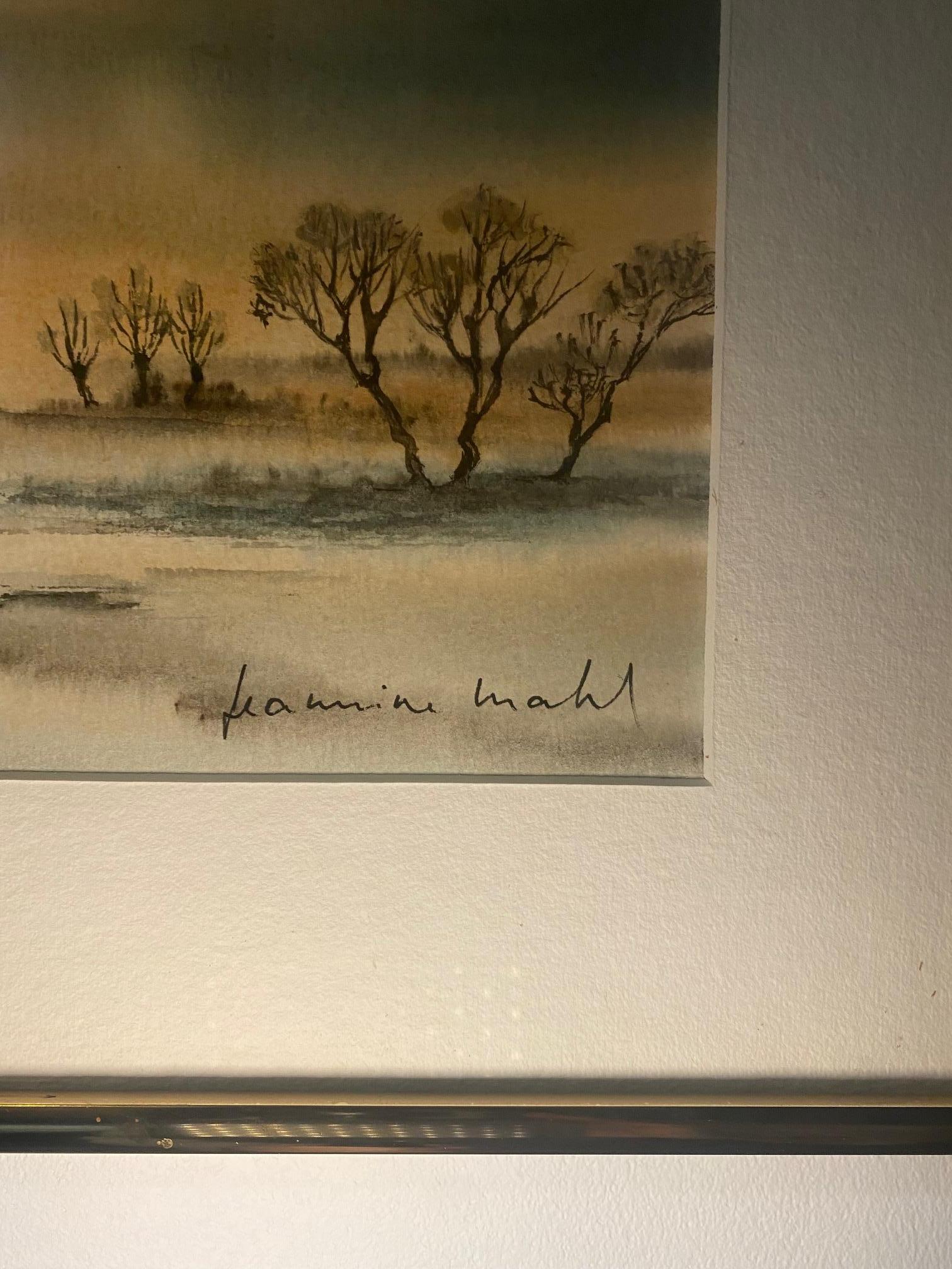 Landscape watercolor by Jeannine Wahl - 18x30 cm For Sale 2