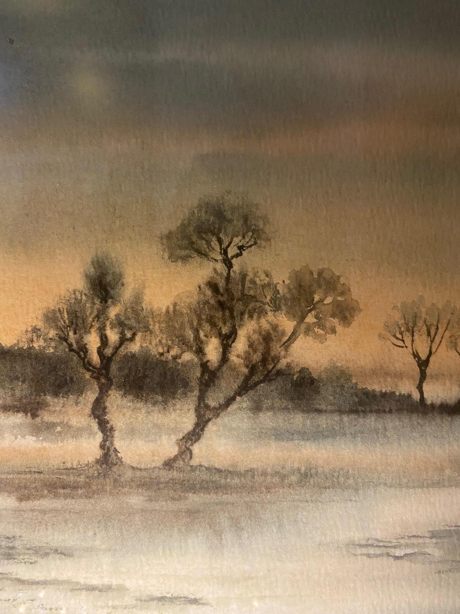 Landscape watercolor by Jeannine Wahl - 18x30 cm For Sale 5